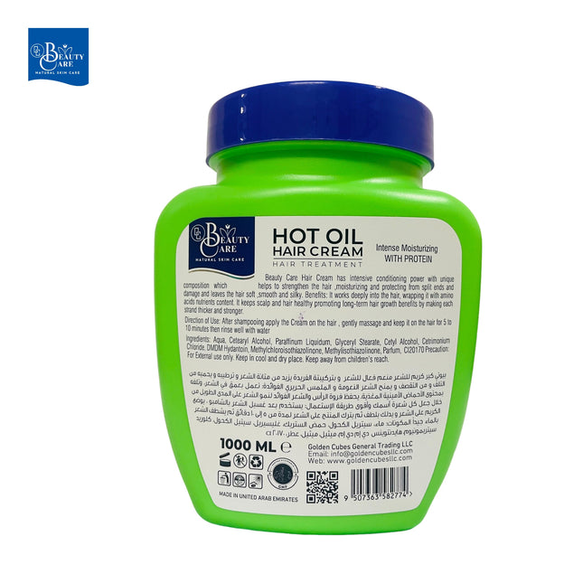 GC Beauty Care Hot Oil Hair Cream – Protein (1000ml) Intense Moisturizing & Strengthening  – Fortifies Hair Follicles with Protein