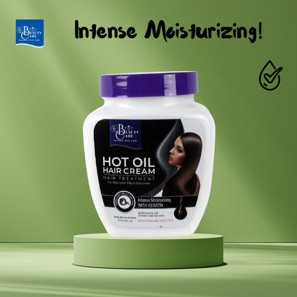 GC Beauty Care Hot Oil Hair Cream – Keratin (1000ml) Intense Moisturizing  – Keratin-Infused for Hair Damage Control