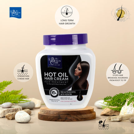 GC Beauty Care Hot Oil Hair Cream – Keratin (1000ml) Intense Moisturizing  – Keratin-Infused for Hair Damage Control
