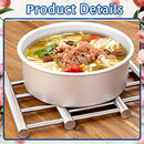 Buy and Bill Adjustable Stainless Steel Trivet – Expandable Hot Pot Stand & Spoon Rest for Countertop, Heat-Resistant Metal Mat