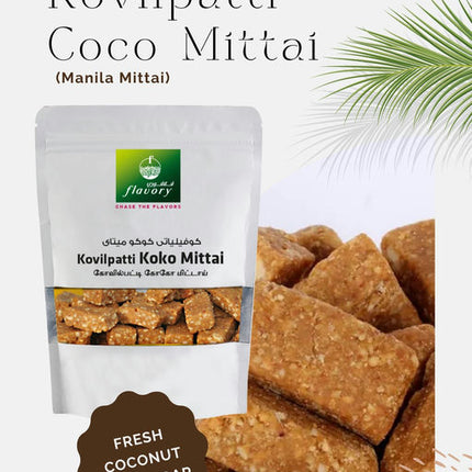 Flavory Kovilpatti Coco Mittai (Manila Mittai), Traditional South Indian Coconut Candy, Sweet & Flavorful, 100g