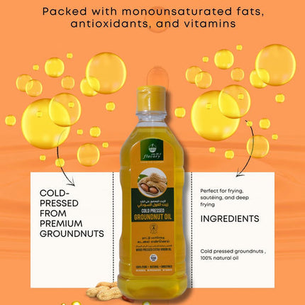 Flavory Cold Pressed Groundnut Oil, Pure & Natural Cooking Oil, Rich in Flavor and Nutrients, 500ml