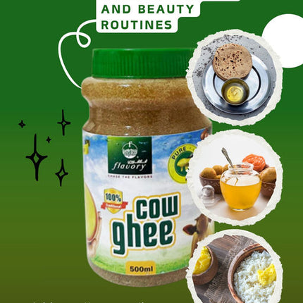 Flavory Cow Ghee, Pure & Natural Clarified Butter for Cooking and Skincare, 500ml