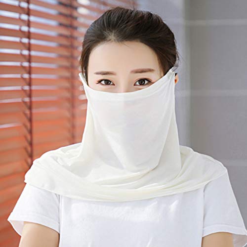 Cotton Scarf 4Pcs Masks Silk Neck Scarf Masks Seamless Face Mask Bandanas for, Outdoors, Festivals, Sports (Random Color) Bufanda para Mujer, Assorted Color, 40*22*0.5cm