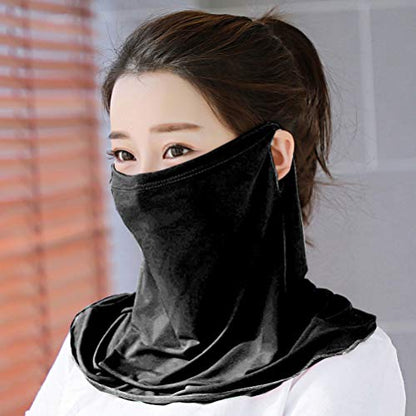 Cotton Scarf 4Pcs Masks Silk Neck Scarf Masks Seamless Face Mask Bandanas for, Outdoors, Festivals, Sports (Random Color) Bufanda para Mujer, Assorted Color, 40*22*0.5cm