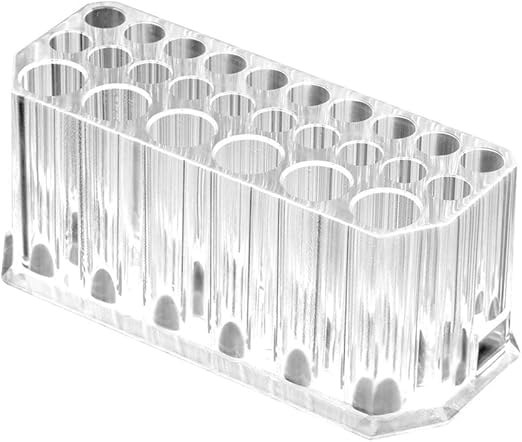 Acrylic Eyeliner Lip Liner Holder Organizer, 26 Slots Makeup Brush Pencil Organization Container, Clear Cosmetic Storage Display Holder (Only Stand) 1 Piece
