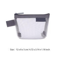 Portable Square Mesh Storage Bag,Zippered Mesh Cosmetic Bag,Small Square Mesh Coin Purse Travel Storage Carry Pouch, Grey+Black+White, Transparent 3pcs