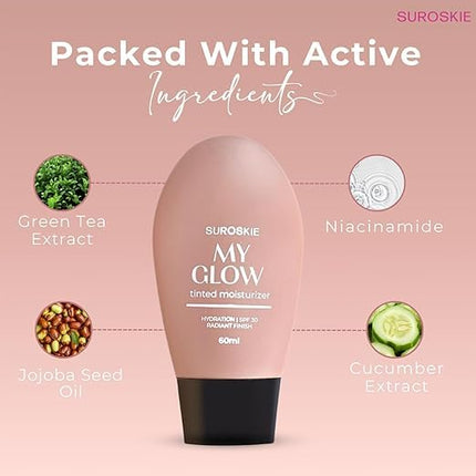 Suroskie My Glow All-In-One Tinted Sunscreen SPF 30 Moisturizer 60 ml Medium Shade