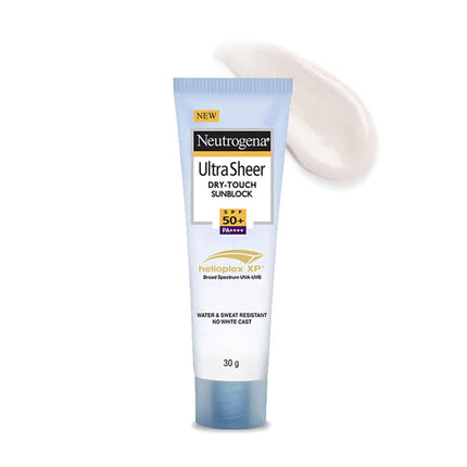 Neutrogena Ultra Sheer Sunscreen SPF 50+ | Broad Spectrum UVA/UVB | Blue-30g