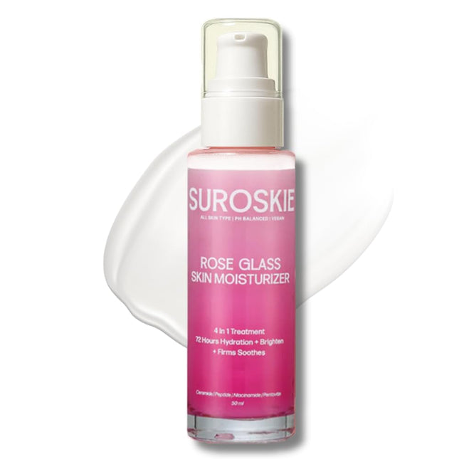 SUROSKIE Rose Glass Skin Moisturizer 50ml | Enriched With Collagen