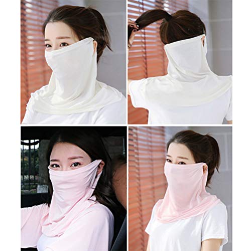 Cotton Scarf 4Pcs Masks Silk Neck Scarf Masks Seamless Face Mask Bandanas for, Outdoors, Festivals, Sports (Random Color) Bufanda para Mujer, Assorted Color, 40*22*0.5cm