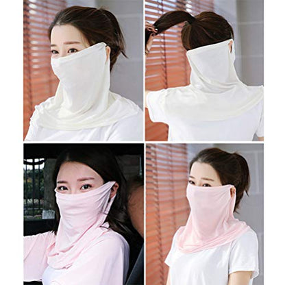 Cotton Scarf 4Pcs Masks Silk Neck Scarf Masks Seamless Face Mask Bandanas for, Outdoors, Festivals, Sports (Random Color) Bufanda para Mujer, Assorted Color, 40*22*0.5cm