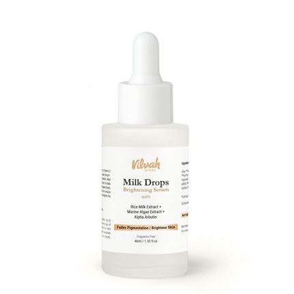 Vilvah Store Milk Drops Serum Formulated With Rice Milk Extract, Marine Algae Extract, Alpha Arbutin-40ml
