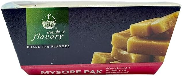 Traditional Ghee Mysore Pak, Handcrafted Indian Sweet with Pure Ghee, Soft & Crumbly Texture, 2 Pieces, 80g