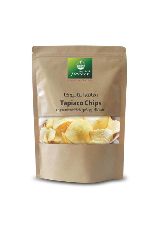 Flavory Tapioca Chips, Crispy & Crunchy Snack Made with Fresh Tapioca, 100g