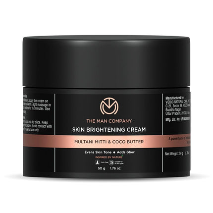 The Man Company Skin Cream with Multani Mitti, Coco Butter, Hyaluronic Acid  - 50gm
