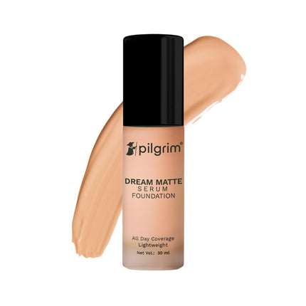 Pilgrim Medium Classic Nude Serum Liquid Foundation, Matte & Poreless,30 ml