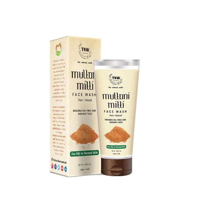 TNW The Natural Wash Multani Mitti With Fuller’s Earth, Sandalwood, Aloe Vera & Saffron  Face Wash, 100ml