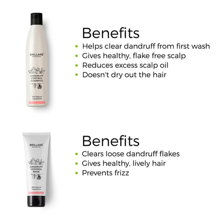 Brillare Professional Dandruff Control/Anti Dandruff Natural Shampoo & Hair Mask