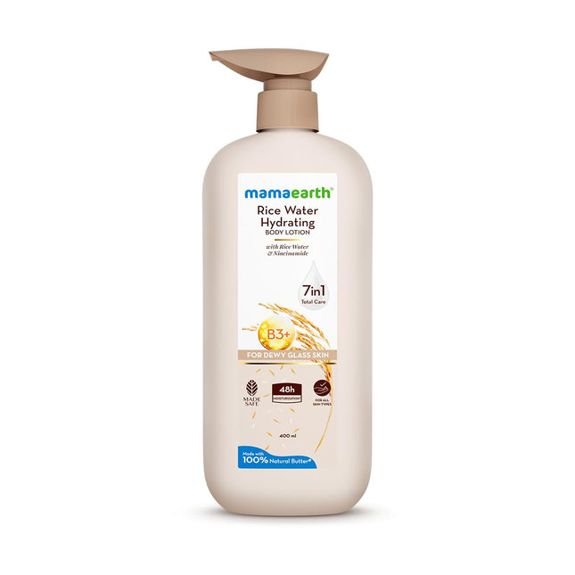 Mamaearth Rice Water Hydrating Body Lotion with Rice Water & Niacinamide-400 ml