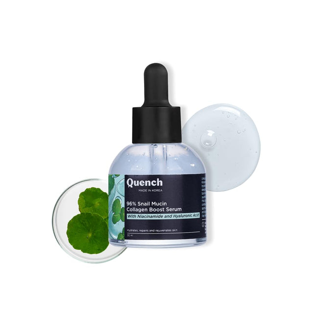 Quench 96% Snail Mucin Collagen Boost Serum With Niacinamide & Hyaluronic Acid-30ML