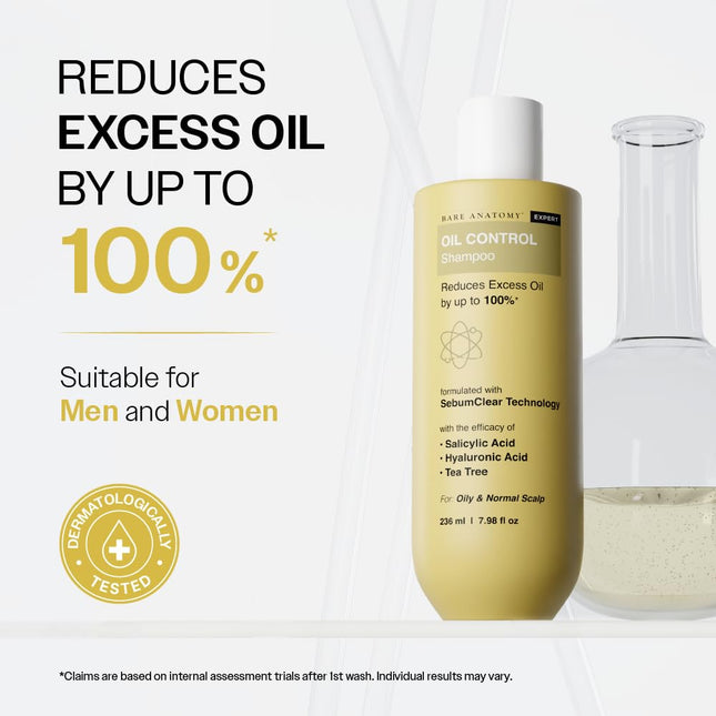 Bare Anatomy Oil Control Shampoo Salicylic Acid + Hyaluronic Acid + Tea Tree For Women & Men | 236ml