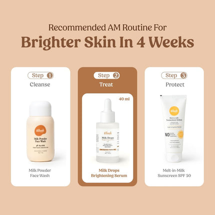 Vilvah Store Milk Drops Serum Formulated With Rice Milk Extract, Marine Algae Extract, Alpha Arbutin-40ml