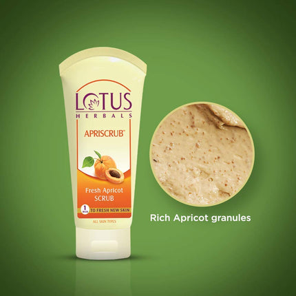 Lotus Herbals Apriscrub Fresh Apricot Scrub For All Skin Types | 180G