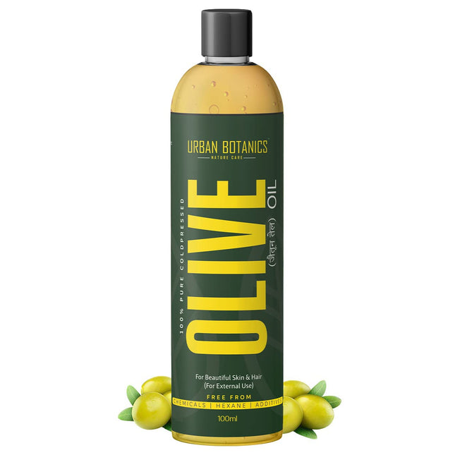 UrbanBotanics Pure Cold Pressed Olive Oil For Hair and Skin, 100ml