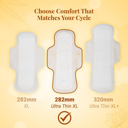 Niine Dry Comfort Ultra Thin XL Sanitary Pads for Women | 40 Pads, Pack of 1 | 282mm