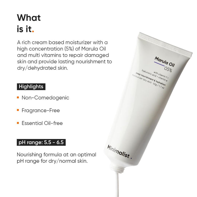 Minimalist Marula Oil 5% Face Moisturizer-50gm
