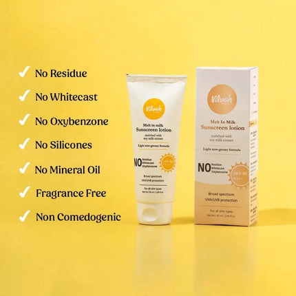 vilvah STORE Vilvah Melt-In-Milk Sunscreen Spf 50 Pa+++ With Soy Milk-60ml
