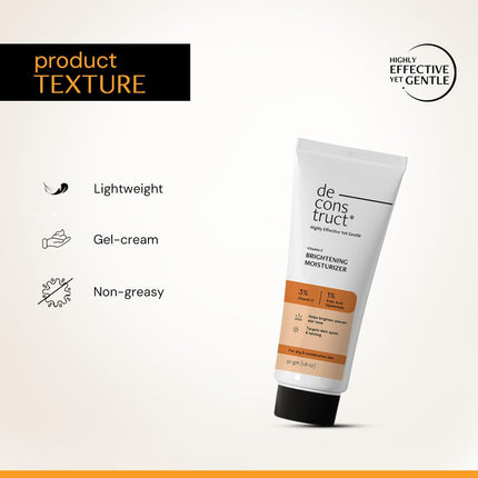 Deconstruct Brightening Face Cream | 5% Niacinamide + 1% Kojic Acid + 5%VitaminC + VitaminE Pack of 2