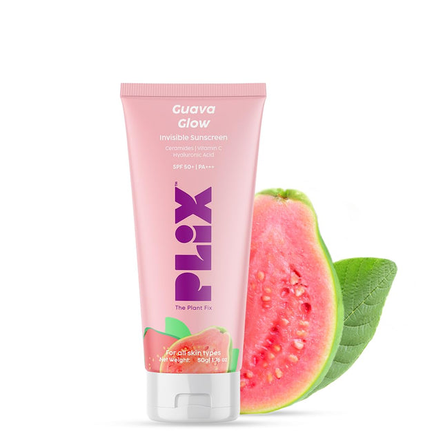 The Plant Fix Plix Spf 50+ Guava Glow Invisible Sunscreen For All Skin Type With Pa +++ 50G