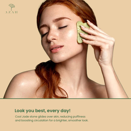 AZAH Gua Sha Stone and Jade Roller for Face Massage