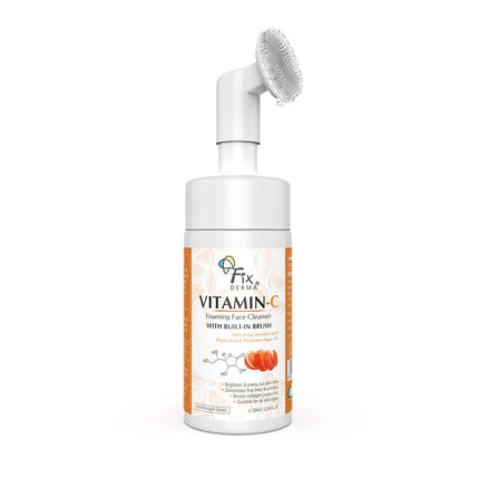 Fixderma 2% Vitamin C Face Wash, Foaming Face Cleanser with Brush-100ml