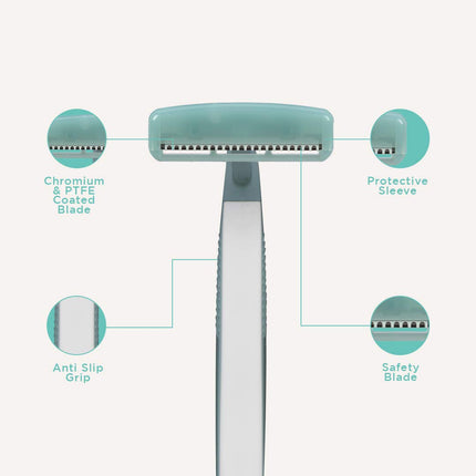 FURR Bikini Line Razor With Chromium and PTFE Coated Reusable Blade-Pack Of 1