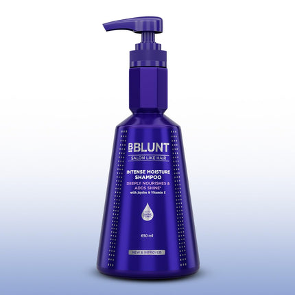 Bblunt Intense Moisture Shampoo with Jojoba and Vitamin E for Dry & Frizzy Hair For Men & Women | 650 ml