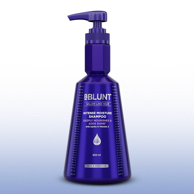 Bblunt Intense Moisture Shampoo with Jojoba and Vitamin E for Dry & Frizzy Hair For Men & Women | 650 ml