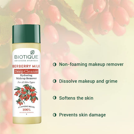 Biotique Berberry Milk Deep Cleanse Makeup Remover For All Skin Types, 120ml