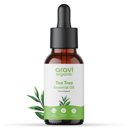 Aravi Organic Tea Tree Essential Oil For Skin, Hair, Face, Acne Care, Dandruff-15 ml
