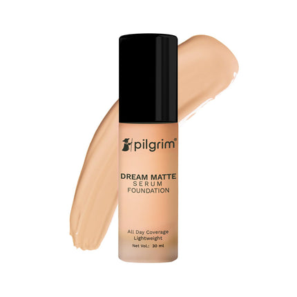 Pilgrim Medium Classic Nude Serum Liquid Foundation, Matte & Poreless,30 ml