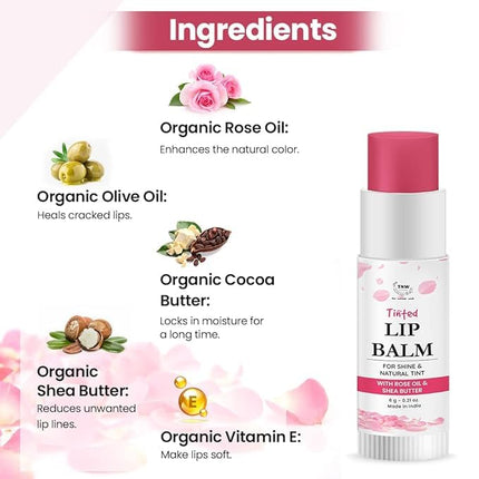 TNW-The Natural Wash Rose Multipurpose Tinted Lip Balm-6g