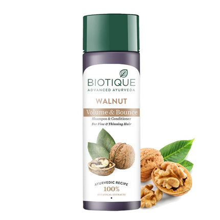 Biotique Walnut Volume and Bounce Shampoo and Conditioner-190ml