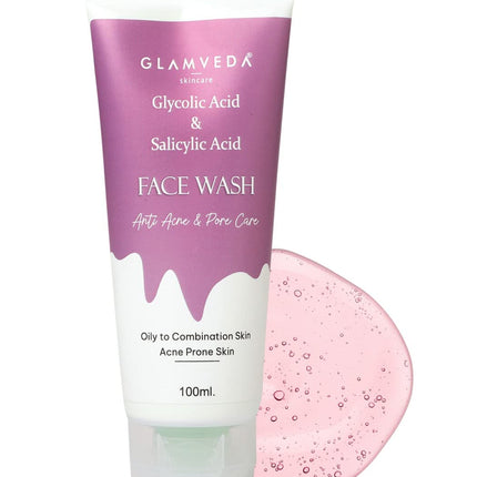 Glamveda Glycolic Acid & 0.05% & Salicylic Acid Face Wash-100ml