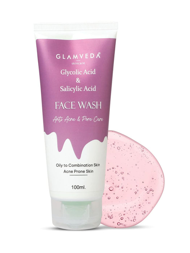 Glamveda Glycolic Acid & 0.05% & Salicylic Acid Face Wash-100ml