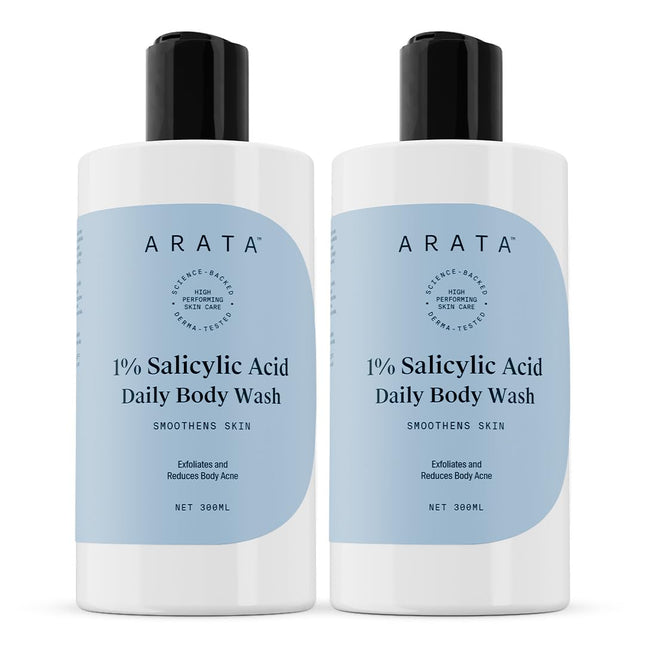 Arata 1% Salicylic Acid Body Wash (600ml) For Body Acne & Dry Skin