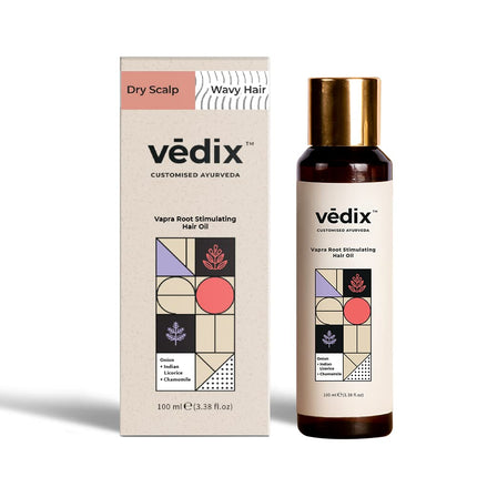 Vedix Vapra Root Stimulating Ayurvedic Hair Oil | Hair Growth Oil With Chamomile + Indian Licorice + Onion Hair Oil | 100ml