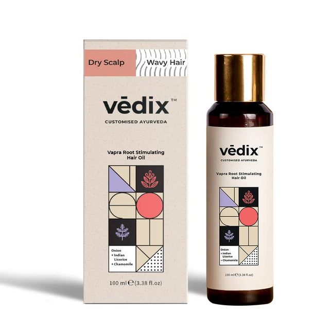 Vedix Vapra Root Stimulating Ayurvedic Hair Oil | Hair Growth Oil With Chamomile + Indian Licorice + Onion Hair Oil | 100ml