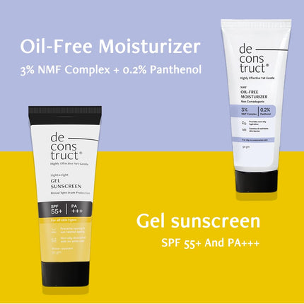 Deconstruct Hydration & Defense Combo: Oil-Free Moisturizer & No White Cast SPF 55+-Pack of 2